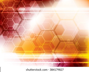 abstract technology background with hexagons