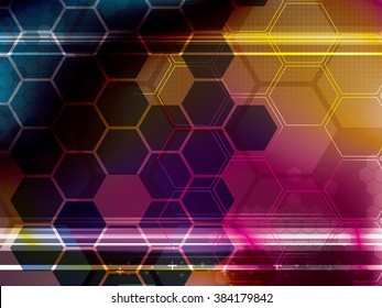 abstract technology background with hexagons
