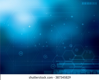 abstract technology background with hexagons