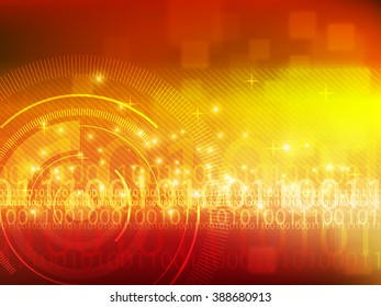 abstract technology background with hexagons and binary code