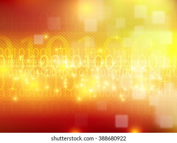 abstract technology background with hexagons and binary code