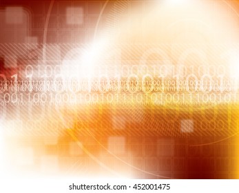abstract technology background with hexagons and binary code