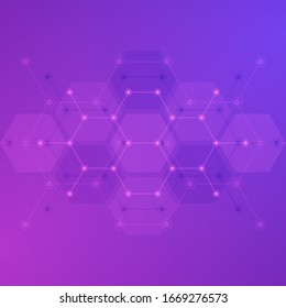 Abstract technology background with hexagons pattern. Concepts and ideas for technology, science, and medical design. Vector illustration