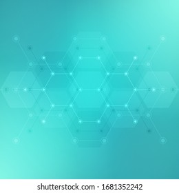 Abstract technology background with hexagons pattern. Concepts and ideas for technology, science, and medical design. Vector illustration