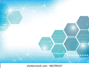 Abstract technology background with hexagons.Creative digital Hi-tech art template.Graphic network connect business.Design internet future decoration element.Minimal blue modern.vector illustration