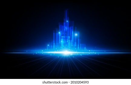 Abstract Technology Background Hitech City Communication Concept Innovation Background, Vector Illustration