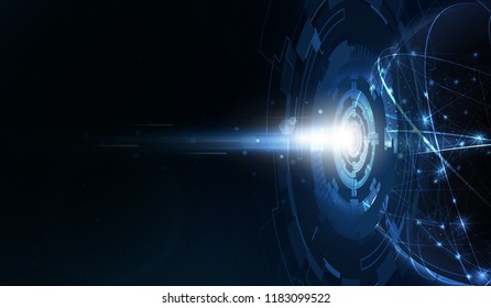 Abstract technology background Hi-tech communication concept innovation Protect earth. vector illustration