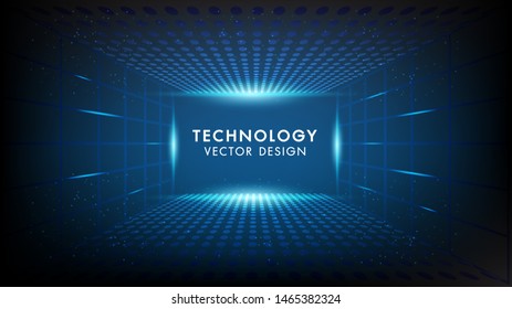 Abstract technology background Hi-tech communication concept, technology, digital business, innovation, science fiction scene vector illustration with copy-space.