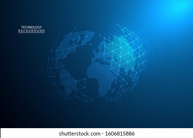 Abstract technology background Hi-tech communication concept futuristic digital innovation background for global web, connection, science. Vector illustration