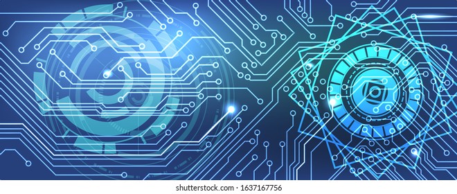 Abstract technology background hi-Tech communication concept, vector circuit Board, technological circles