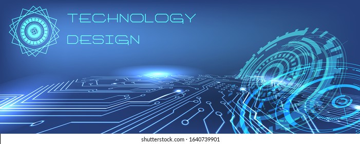 Abstract technology background hi-Tech communication concept, vector circuit Board, technological circles