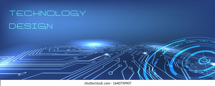 Abstract technology background hi-Tech communication concept, vector circuit Board, technological circles