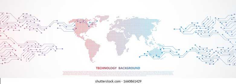 Abstract technology background Hi-tech communication concept futuristic digital innovation background for global web, connection, science. Vector illustration