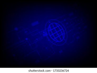Antecedentes de la tecnología abstracta Ilustración vectorial del concepto de comunicación de alta tecnología