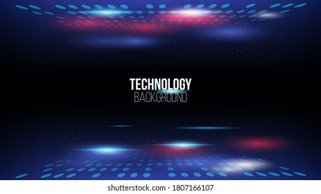 Abstract technology background Hi-tech communication concept, technology, digital business, innovation, science fiction scene vector illustration with copy-space.