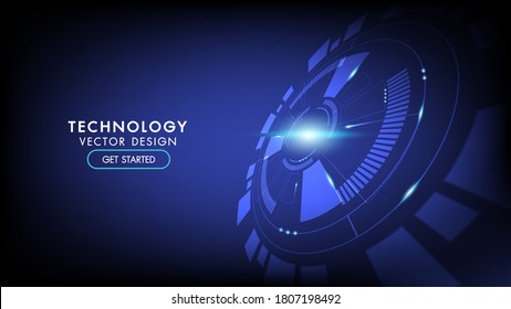 Abstract technology background Hi-tech communication concept, technology, digital business, innovation, science fiction scene vector illustration with copy-space.