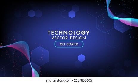 Abstract Technology Background Hi-tech Communication Concept, Technology, Digital Business, Innovation, Science Fiction Scene Vector Illustration With Copy-space.