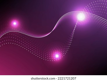 Abstract technology background Hi-tech communication concept innovation background vector illustration with line and dot. Communicative fiber network concept, optical fiber. 