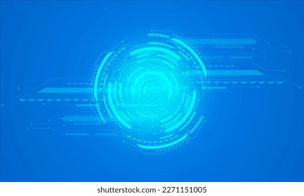 Abstract technology background Hi-tech communication innovation concept background vector illustration. Futuristic and technology dark blue background, Circle HUD head-up display.