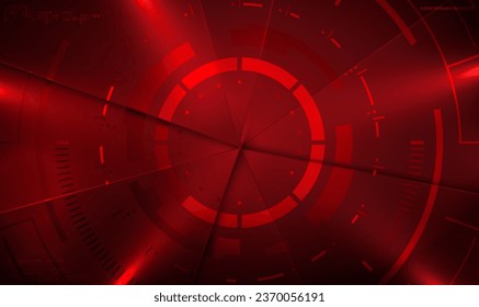 Abstract technology background Hi-tech communication concept innovation background in red. Digital technology UI futuristic HUD virtual interface futuristic background.Future tech concept.Vector EPS10