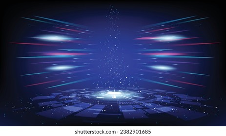 Abstract technology background Hi-tech communication concept, technology, digital business, innovation, science fiction scene vector illustration with copy-space.