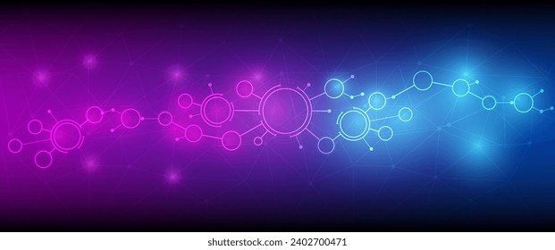 Resumen de la tecnología de fondo Concepto de comunicación de alta tecnología Futuritic Innovación digital de fondo ilustración vectorial, Círculo brillante y brillo de la luz en el interior.	
