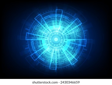 Abstract technology background Hi-tech communication concept futuristic digital innovation background vector illustration, Bright circle and shine the light within.	

