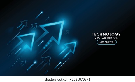 Tecnología Abstractas de fondo Concepto de comunicación de alta tecnología, tecnología, negocio digital, innovación, Ilustración vectorial de escena de ciencia ficción con espacio de copia.