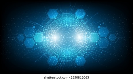 Abstract technology background Hi-tech communication concept futuristic digital innovation background vector illustration, Bright circle and shine the light within.	
