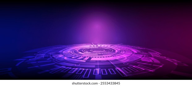 Abstract technology background Hi-tech communication concept futuristic digital innovation background vector illustration, Bright circle and shine the light within.	