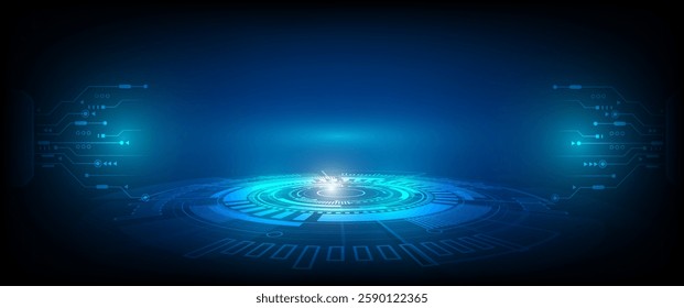 Abstract technology background Hi-tech communication concept futuristic digital innovation background vector illustration, Bright circle and shine the light within.	
