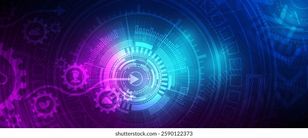 Abstract technology background Hi-tech communication concept futuristic digital innovation background vector illustration, Bright circle and shine the light within.	
