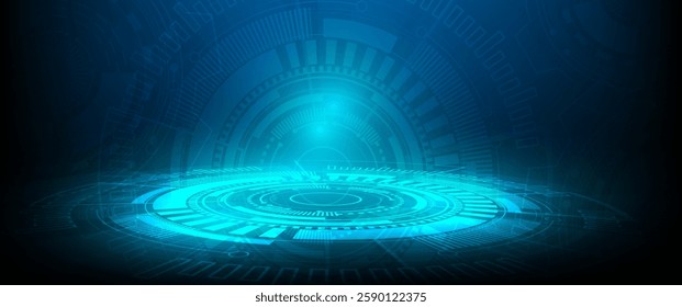 Abstract technology background Hi-tech communication concept futuristic digital innovation background vector illustration, Bright circle and shine the light within.	
