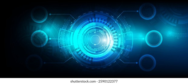 Abstract technology background Hi-tech communication concept futuristic digital innovation background vector illustration, Bright circle and shine the light within.	
