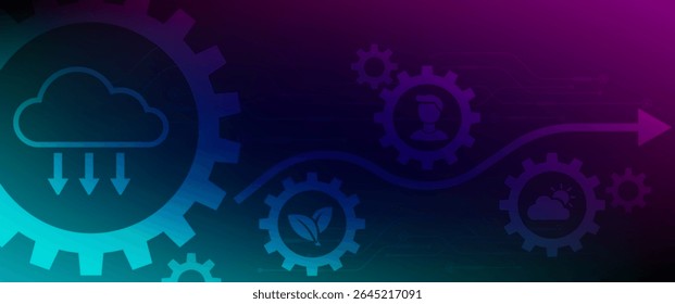 Fundo de tecnologia abstrato conceito de comunicação de alta tecnologia inovação digital futurista fundo vetor ilustração, círculo brilhante e brilhar a luz dentro.