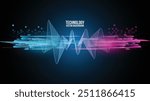 Abstract technology background Hi-tech equalizer communication futuristic concept, technology, digital business, innovation, science fiction scene vector illustration with copy-space.