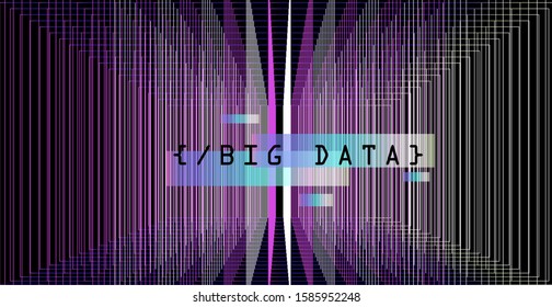 Abstract technology background with holographic geometric composition. Concept of Big Data, Artificial Intellegence, Neural Network.
