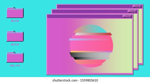 Abstract technology background with HUD futuristic elements, open console panel.