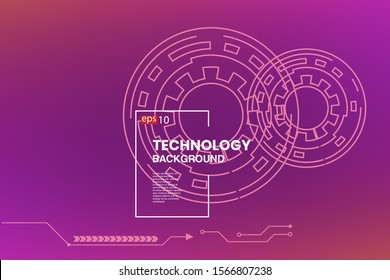 abstract technology background hud style Vector Illustration Concept, Suitable for landing page, ui, web, App intro card, editorial, flyer, and banner.