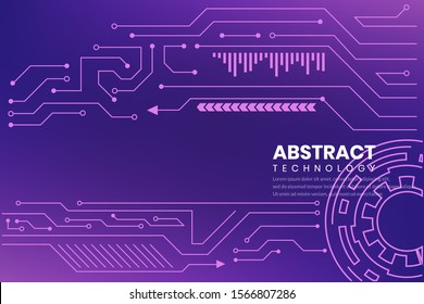 abstract technology background hud style Vector Illustration Concept, Suitable for landing page, ui, web, App intro card, editorial, flyer, and banner.