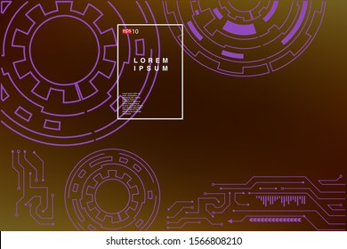 abstract technology background hud style Vector Illustration Concept, Suitable for landing page, ui, web, App intro card, editorial, flyer, and banner.
