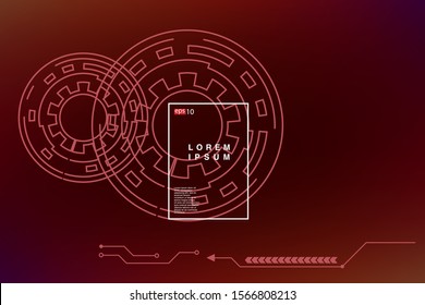 abstract technology background hud style Vector Illustration Concept, Suitable for landing page, ui, web, App intro card, editorial, flyer, and banner.