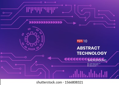 abstract technology background hud style Vector Illustration Concept, Suitable for landing page, ui, web, App intro card, editorial, flyer, and banner.