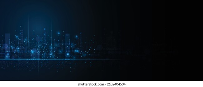 Abstract technology background, Illustration, Hi-tech communication concept innovation background, science and technology digital blue background
