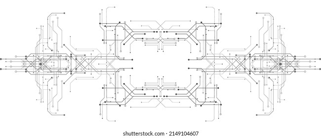 Abstrakter Hintergrund der Technologie, Illustration, Hintergrund des High-Tech-Kommunikationskonzepts, digitaler wissenschaftlicher und technologischer Hintergrund