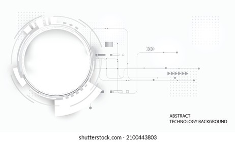 Resumen del fondo tecnológico, ilustración, fondo de innovación concepto de comunicación de alta tecnología, fondo blanco. ciencia y tecnología digitales