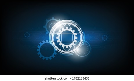 Abstrakter Hintergrund der Technologie, Illustration, Hintergrund des High-Tech-Kommunikationskonzepts, Wissenschaft und Technologie, digitaler blauer Hintergrund