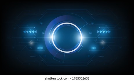 Resumen de antecedentes tecnológicos, Ilustración, fondo de innovación de concepto de comunicación de alta tecnología, ciencia y tecnología de fondo azul digital