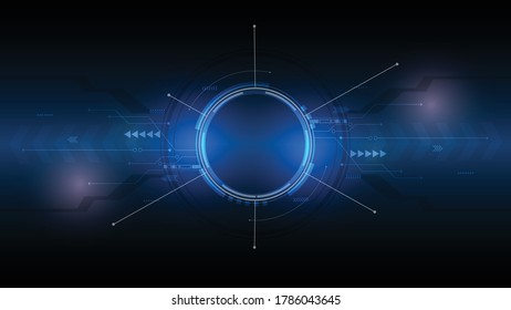 Resumen de antecedentes tecnológicos, Ilustración, fondo de innovación de concepto de comunicación de alta tecnología, ciencia y tecnología de fondo azul digital