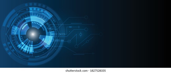 Abstrakter Hintergrund der Technologie, Illustration, Hintergrund des High-Tech-Kommunikationskonzepts, Wissenschaft und Technologie, digitaler blauer Hintergrund